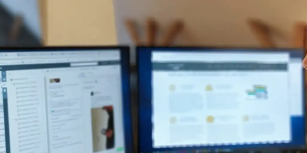 To computerskærme med arbejde på skærmen