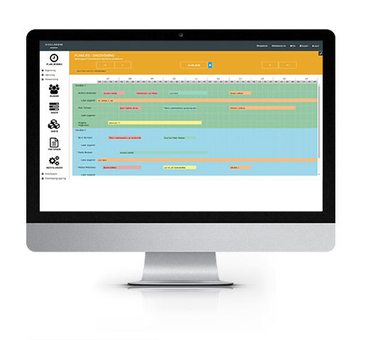 Projektplanlægningssoftware vist på computerskærm