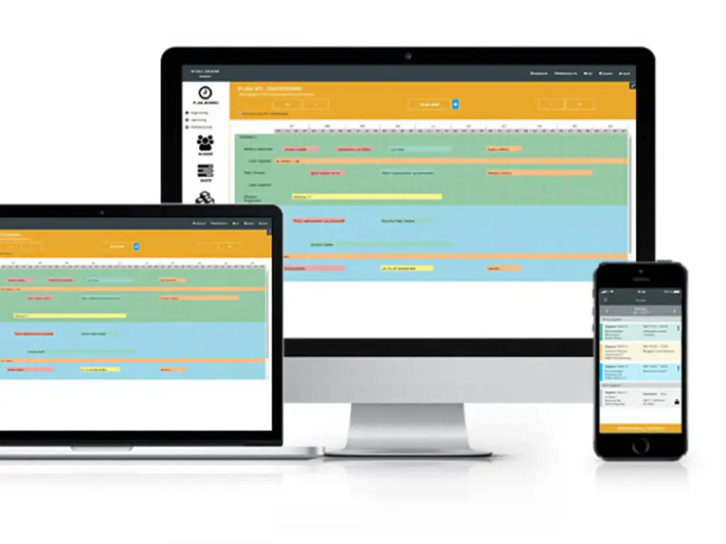 Projektstyringssoftware på computer, laptop og smartphone